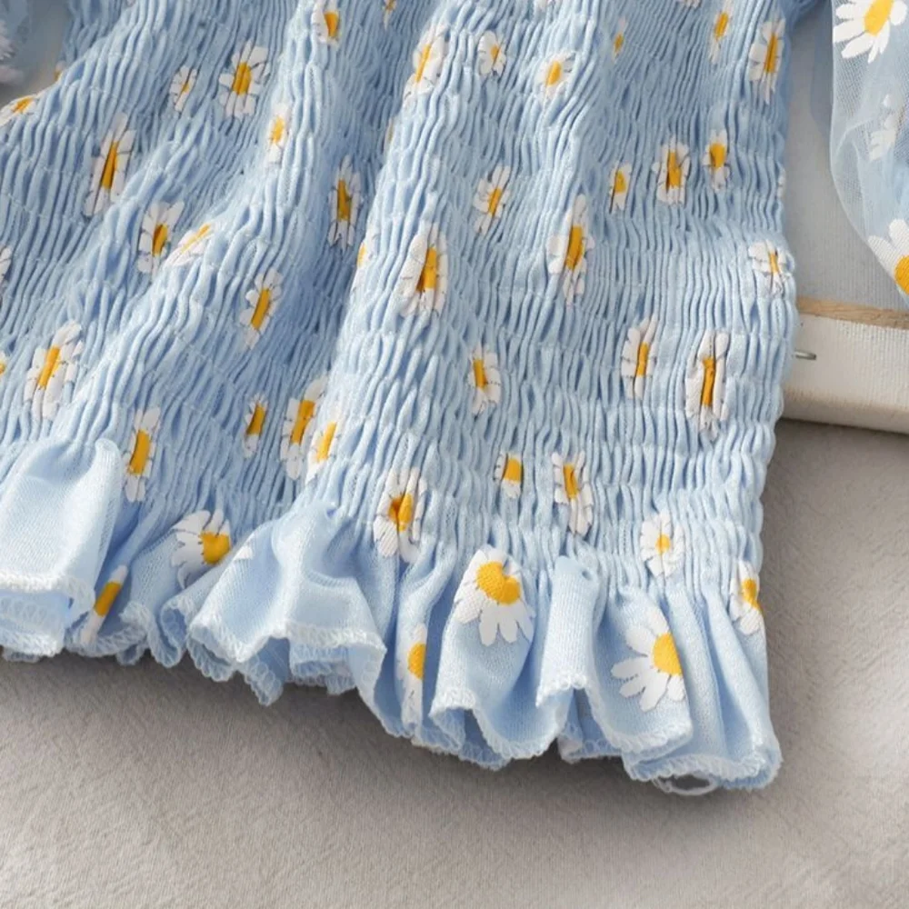 BLUE - Off Shoulder Ruffle Top - Picture 3 of 4